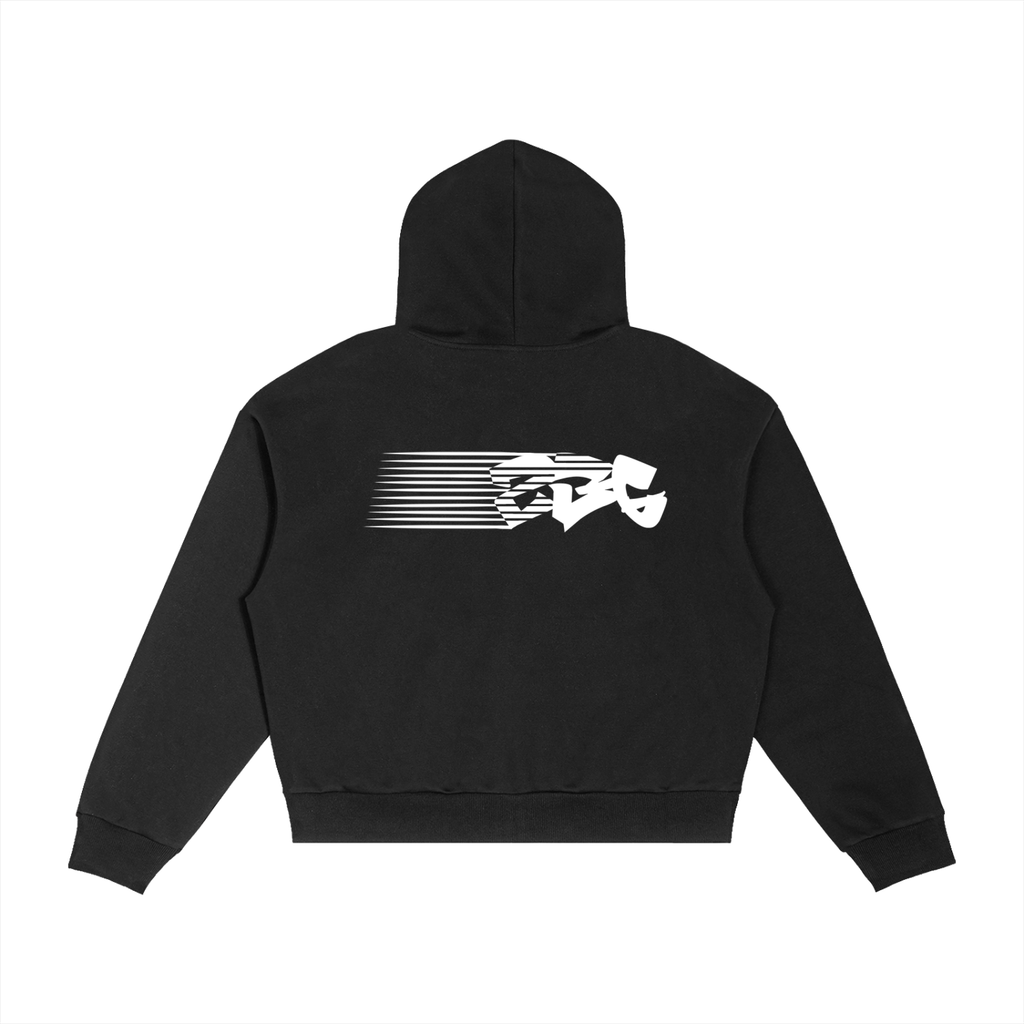 CONTRAST PLAID ZIP HOODIE