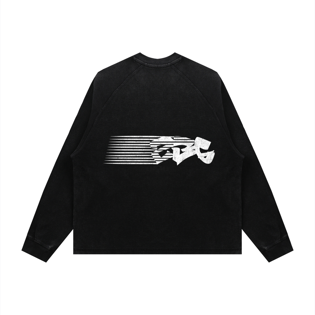 BLACK WAFFLE LONGSLEEVE