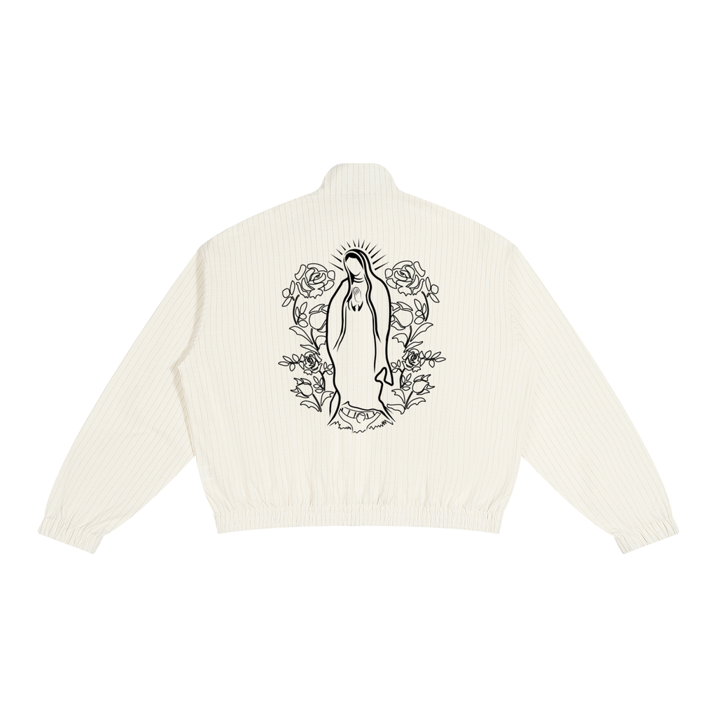WHITE PINSTRIPE TRACK JACKET