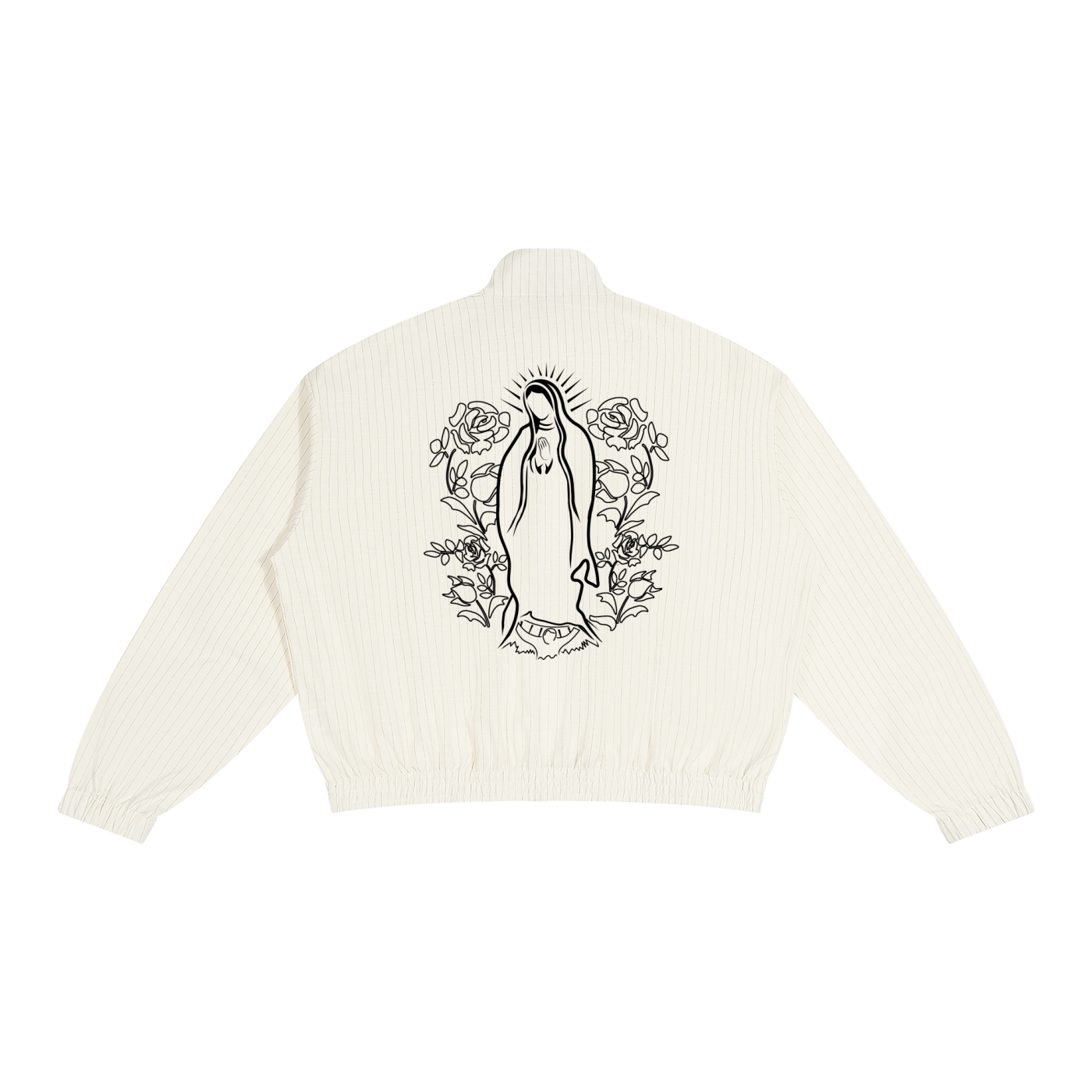 WHITE PINSTRIPE TRACK JACKET