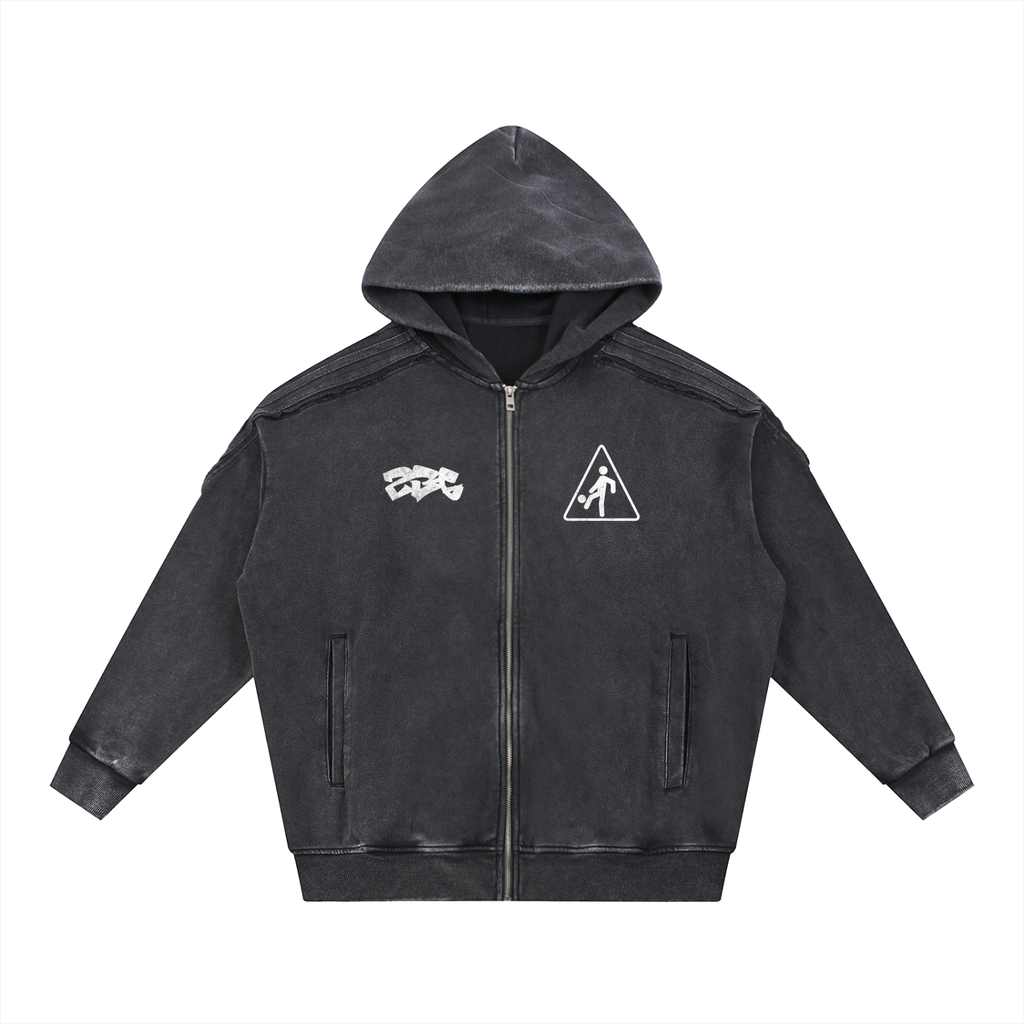 BLACK ZIP UP