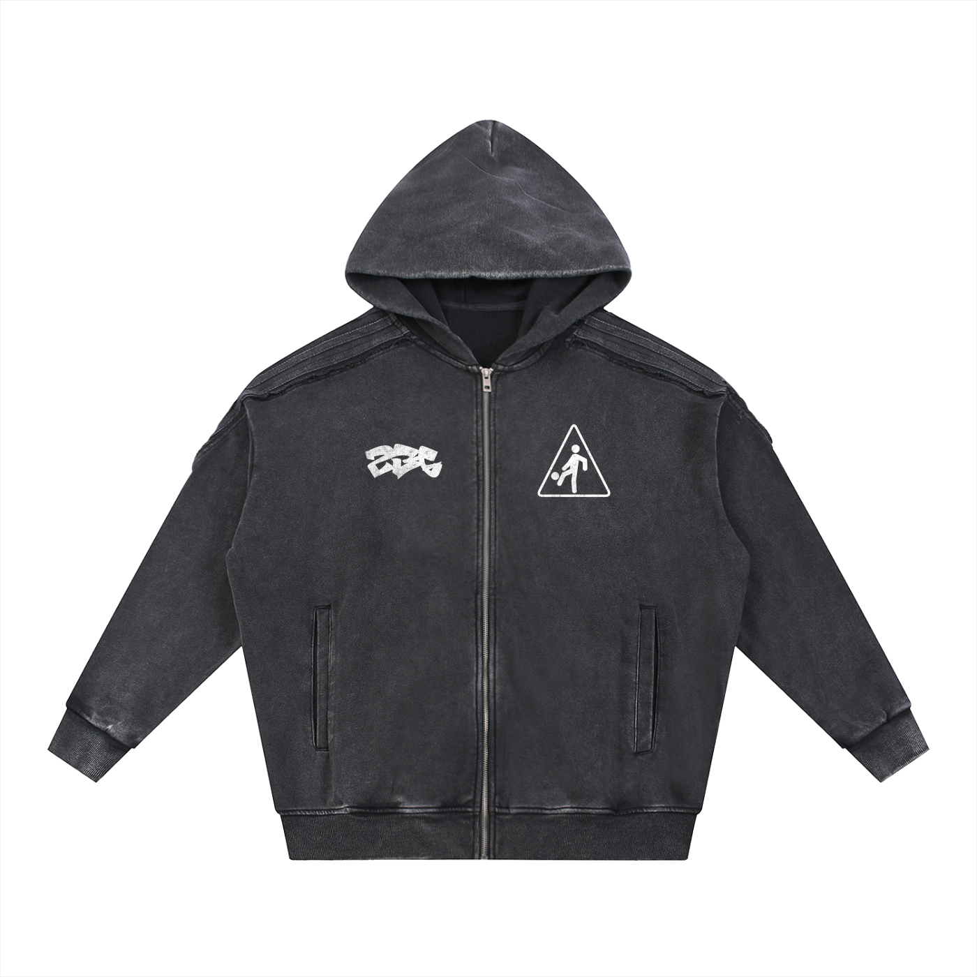 BLACK ZIP UP