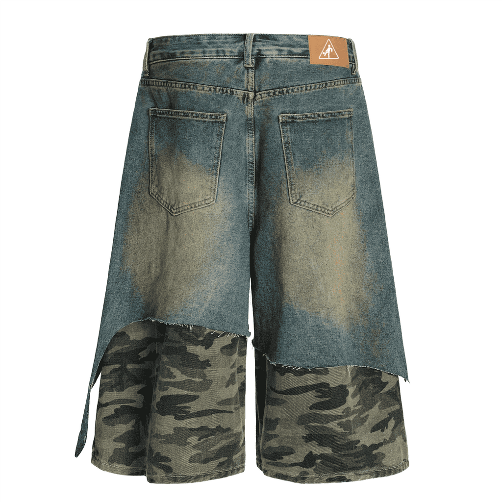 CAMO DENIM SHORTS