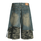 CAMO DENIM SHORTS