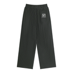BLACK PINSTRIPE PLEATED TRACK PANTS