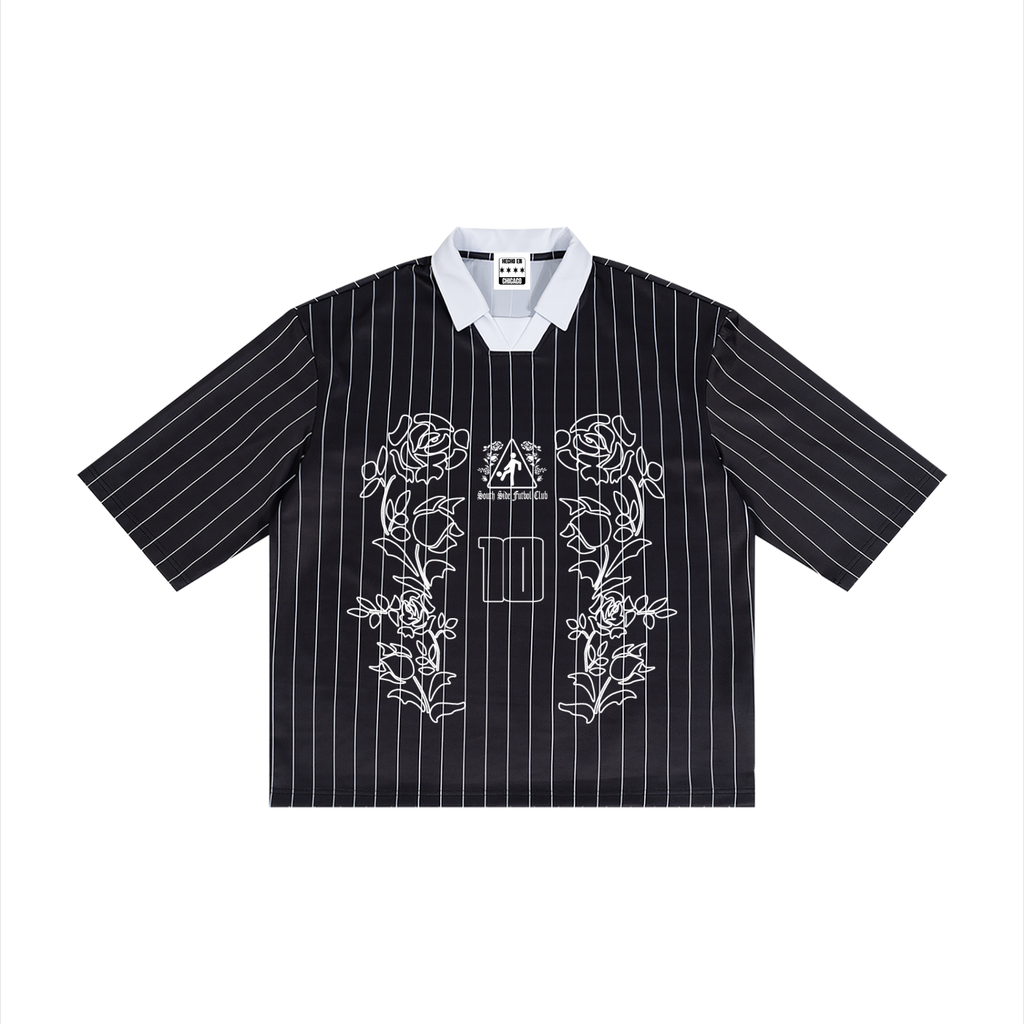 BLACK PINSTRIPE JERSEY