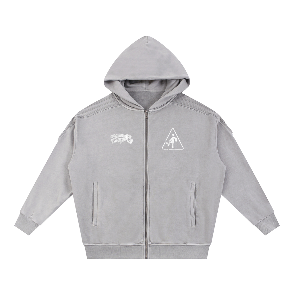 WHITE ZIP UP