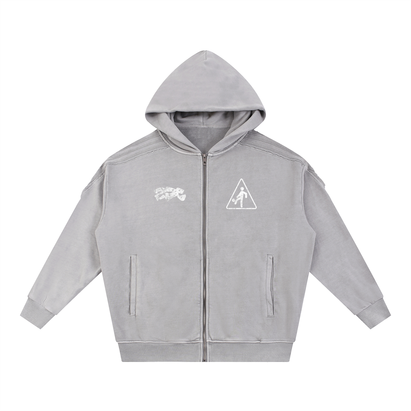 WHITE ZIP UP