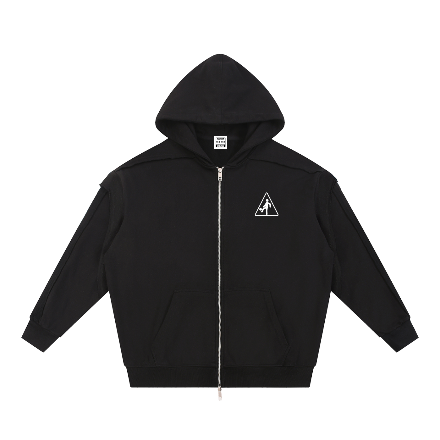 BLACK ZIP HOODIE