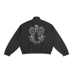 BLACK PINSTRIPE TRACK JACKET