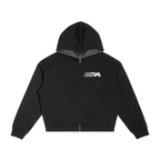 CONTRAST PLAID ZIP HOODIE