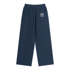 BLUE PINSTRIPE PLEATED TRACK PANTS